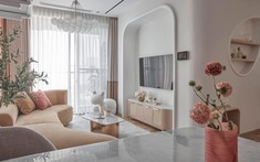 Căn hộ màu Rose Gold với những đường nét bo tròn “bắt trend 2022” khiến tín đồ nghiện nhà "ngẩn ngơ"