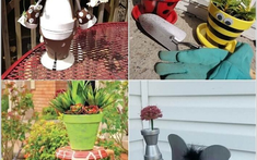 Tái chế những đồ vật cũ trang trí sân vườn độc đáo