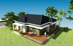 Thiết kế nhà vườn 1 tầng mái Thái tiện nghi, thoáng đẹp