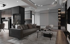 Ngắm nội thất ghi xám hiện đại sang trọng trong căn hộ 3 phòng ngủ