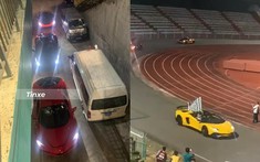 Video: Dàn siêu xe hơn 100 tỷ đồng của nhà giàu Việt được mang ra sân vận động Cần Thơ "quẩy cực sung"