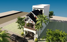Tư vấn thiết kế nhà ống 2,5 tầng 87m2 tiết kiệm chi phí