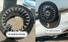 Dùng la-zăng "rởm", không thương hiệu, Toyota Fortuner lật 6 vòng và ngửa bụng trên đường