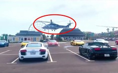 Video: Trực thăng cất cánh tại Phan Thiết với 2 bên siêu xe xếp hàng dày đặc của ông Bùi Thành Nhơn