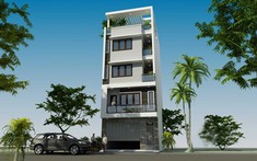 Thiết kế nhà ống 5 tầng kết hợp kinh doanh trên đất rộng 68m2