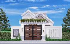 Mẫu cổng sắt cho nhà cấp 4 đẹp, đơn giản ở nông thôn