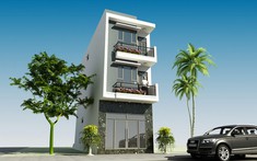 Mẫu thiết kế nhà ống 3 tầng hiện đại trên diện tích đất 55m2