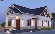 Mẫu thiết kế nhà vườn 1 tầng mái Thái gần gũi với thiên nhiên