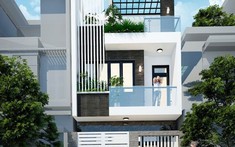 Mẫu nhà ống 3 tầng hiện đại xây trên lô đất 5x20m