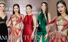Lâm Bích Tuyền diện thiết kế 'rực lửa' của NTK Linh San, 'nổi bần bật' trên thảm đỏ Miss Grand Vietnam