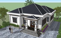 Tham khảo mẫu nhà vườn 1 tầng cho gia đình trẻ