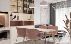 Đẹp mê nội thất căn hộ 80m2 với sắc hồng phối kết tinh tế