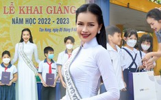 Hoa hậu Ngọc Châu tự tay chuẩn bị quà Trung Thu, tặng học bổng cho học sinh khó khăn tại quê nhà Tây Ninh