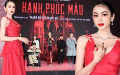 Showcase 'Hạnh phúc máu': Lương Mỹ Kỳ 'quét' sạch siêu thảm đỏ với váy đính hoa buông lơi, khoe vai trần quyến rũ