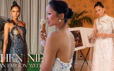 Diễn Vedette tại Milan Fashion Week, H'Hen Niê diện áo dài dự sự kiện quan trọng của Đại sứ quán Việt Nam