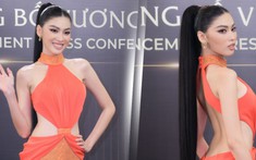 Á hậu Ngọc Thảo khoe võng lưng quyến rũ tại họp báo công bố vương miện Miss Grand Vietnam