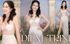 Hoa khôi Sông Vàm Diễm Trinh diện váy xẻ tà khoe chân dài ngút ngàn, nhan sắc thăng hạng hậu đăng quang