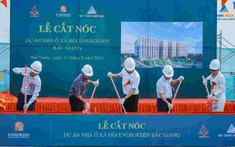 Cất nóc hai tòa căn hộ dự án Evergreen Bắc Giang