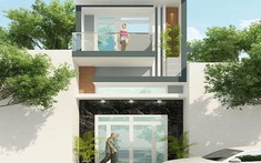 Thiết kế nhà ống 2 tầng kết hợp kinh doanh phong cách hiện đại