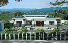 Kiến trúc sư tư vấn thiết kế nhà vườn 1 tầng mái Thái cho gia đình 3 thế hệ