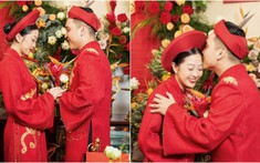 Lễ vu quy Liêu Hà Trinh: Trang phục cô dâu lấy cảm hứng từ áo dài cung đình của Nam Phương Hoàng Hậu