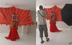 Á hậu Bảo Ngọc gặp sự cố 'cười ra nước mắt' trong buổi chụp hình trang phục dân tộc Miss Intercontinental 2022