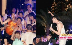 Đám cưới Diệu Nhi - Anh Tú: Kỳ Duyên, Sam la ó vì bị Trấn Thành bế bổng ném xuống hồ bơi