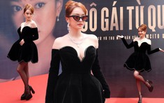Kaity Nguyễn diện đầm ngắn trễ vai, thần thái tựa cô nàng đỏng đảnh xuất hiện tại họp báo 'Cô gái từ quá khứ'