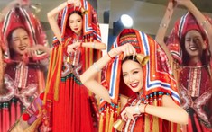 Bảo Ngọc trình diễn trang phục dân tộc 'Cô em Dao đỏ' xuất thần, chuẩn điểm 10 tại Miss Intercontinental