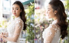 Lễ ăn hỏi Đỗ Mỹ Linh: Cận cảnh nhan sắc cô dâu trong trang phục 'Thanh ngọc ban mai' 