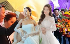 Con trai bầu Hiển che ô kín mít làm lễ ăn hỏi Đỗ Mỹ Linh, Tóc Tiên - Bảo Thy giống y hệt