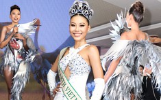 Thạch Thu Thảo nhận vương miện 'khủng', khoe thiết kế Sếu đầu đỏ cực ấn tượng mang đến Miss Earth 2022