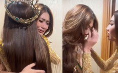 Thiên Ân ôm Thùy Tiên bật khóc nức nở sau hậu trường Miss Grand: 'Em không tin em out top 10'