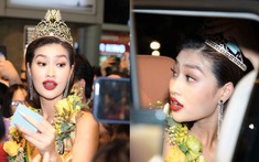 Thiên Ân đội vương miện, hoảng hốt khi được rừng fans vây quanh ngày về nước