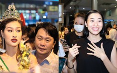 3 Lùi Nguyên Thảo đợi 2 tiếng đón Thiên Ân, bố hoa hậu làm hậu phương vững vàng không rời con gái