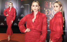 Lương Mỹ Kỳ diện full đỏ khoét ngực quyến rũ đến ủng hộ 'Kẻ độc hành' của Huỳnh Lập