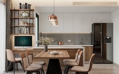 Nội thất căn hộ 70m2 với phòng khách tiết giảm tối đa