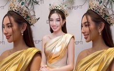 Thùy Tiên lần đàu đội lại vương miện sau khi hết nhiệm kỳ, thần sắc vẫn 'bén' như ngày nào