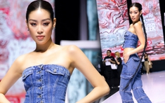 Khánh Vân diện outfit jeans đầy cá tính trong buổi tổng duyệt khai mạc Tuần lễ thời trang Quốc tế Việt Nam 2022