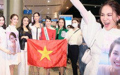 Lên đường chinh chiến Miss International trong đêm, Phương Anh được dàn hậu ra tiễn náo loạn phi trường