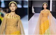 Mẫu nhí 10 tuổi vượt nỗi sợ ánh đèn sân khấu, trình diễn tự tin trên sàn diễn tầm quốc tế