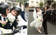 Lễ rước dâu của Khánh Thi - Phan Hiển: Chú rể đón cô dâu bằng dàn mô tô và vespa cực ngầu