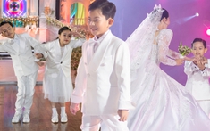 Quý tử nhà Khánh Thi - Phan Hiển cực đáng yêu trong lễ cưới: Chuẩn soái ca nhí, nhảy đẹp hệt ba mẹ