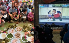 Xúc động khoảnh khắc trẻ em tại Hà Giang lần đầu được xem phim, cùng nhau đón tất niên ấm áp