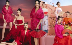 Bận rộn thi quốc tế, Ngọc Châu vẫn kịp chụp ảnh Tết cùng top 3 Miss Universe Vietnam 2022