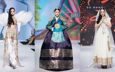 Dàn hậu đọ sắc trên sàn runway: Phương Khánh diện Hanbok chuẩn gái Hàn, Thủy Tiên cuốn hút với Sari