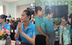 2 hoa hậu Thiên Ân - Thanh Thủy đến thăm gia đình bé Hạo Nam tại Đồng Tháp