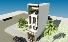 Mẫu thiết kế nhà ống đẹp hiện đại 4 tầng 4x15m