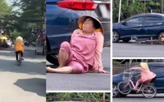 Người phụ nữ đạp xe ngược chiều tông vào ô tô gây bão mạng xã hội tiếp tục náo loạn đường phố