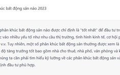 Chat GPT khuyên nên đầu tư vào phân khúc bất động sản nào trong năm 2023?